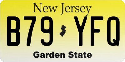 NJ license plate B79YFQ