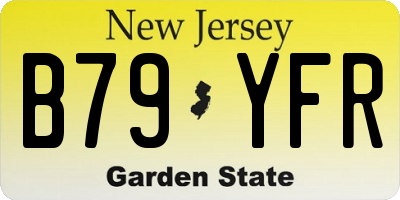 NJ license plate B79YFR