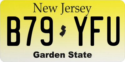 NJ license plate B79YFU