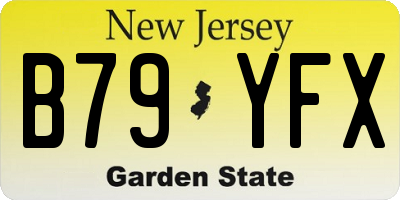 NJ license plate B79YFX