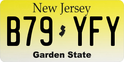 NJ license plate B79YFY