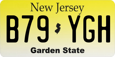 NJ license plate B79YGH