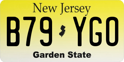 NJ license plate B79YGO