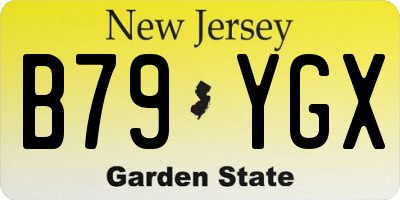NJ license plate B79YGX