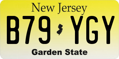 NJ license plate B79YGY