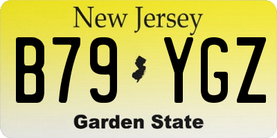 NJ license plate B79YGZ