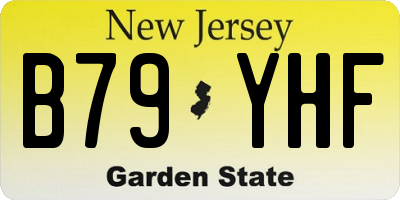 NJ license plate B79YHF