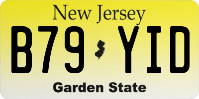 NJ license plate B79YID