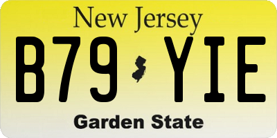 NJ license plate B79YIE