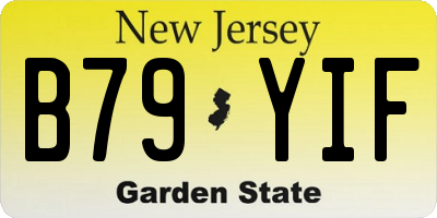 NJ license plate B79YIF