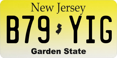 NJ license plate B79YIG