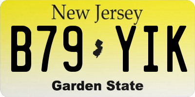 NJ license plate B79YIK