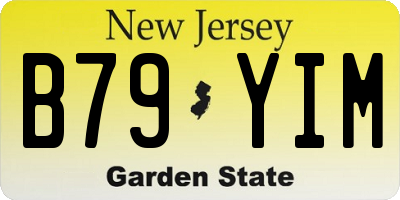 NJ license plate B79YIM