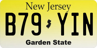 NJ license plate B79YIN