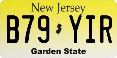 NJ license plate B79YIR