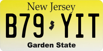 NJ license plate B79YIT