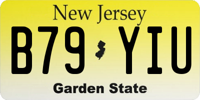 NJ license plate B79YIU