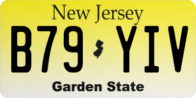 NJ license plate B79YIV