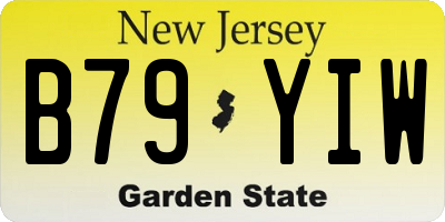 NJ license plate B79YIW