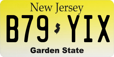 NJ license plate B79YIX