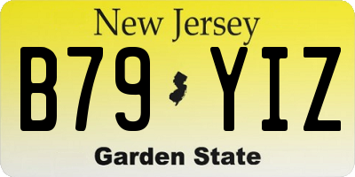 NJ license plate B79YIZ