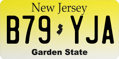 NJ license plate B79YJA
