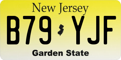 NJ license plate B79YJF