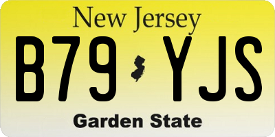 NJ license plate B79YJS