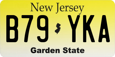 NJ license plate B79YKA