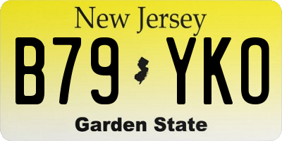 NJ license plate B79YKO