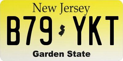 NJ license plate B79YKT