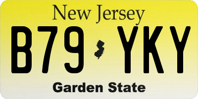 NJ license plate B79YKY