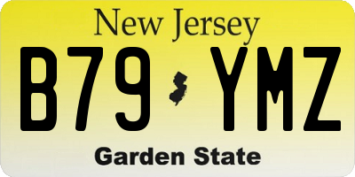 NJ license plate B79YMZ