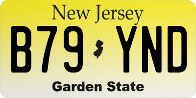 NJ license plate B79YND