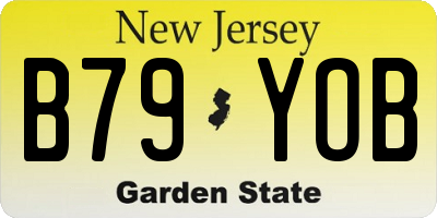 NJ license plate B79YOB