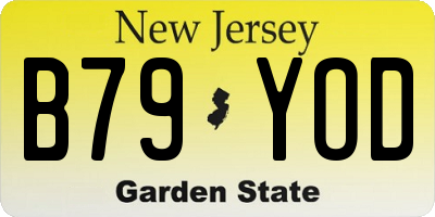 NJ license plate B79YOD