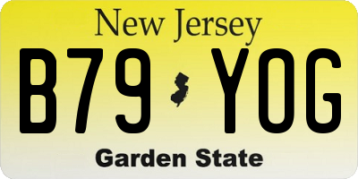NJ license plate B79YOG