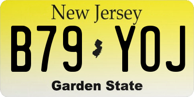 NJ license plate B79YOJ