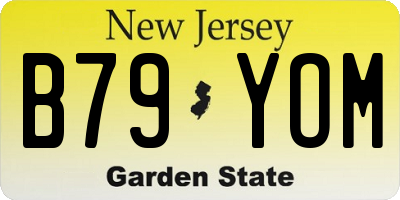 NJ license plate B79YOM