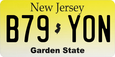 NJ license plate B79YON