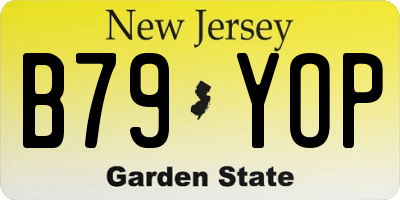 NJ license plate B79YOP