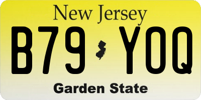 NJ license plate B79YOQ