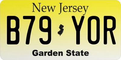 NJ license plate B79YOR