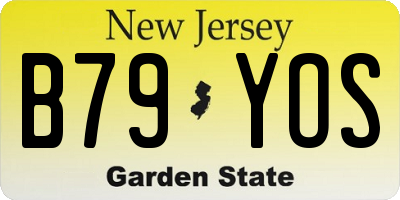 NJ license plate B79YOS