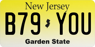 NJ license plate B79YOU