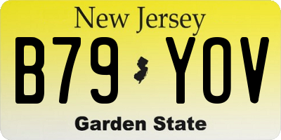 NJ license plate B79YOV