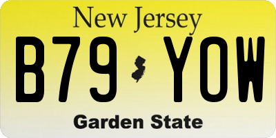 NJ license plate B79YOW