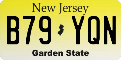 NJ license plate B79YQN