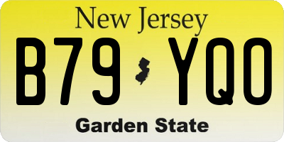 NJ license plate B79YQO