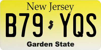 NJ license plate B79YQS